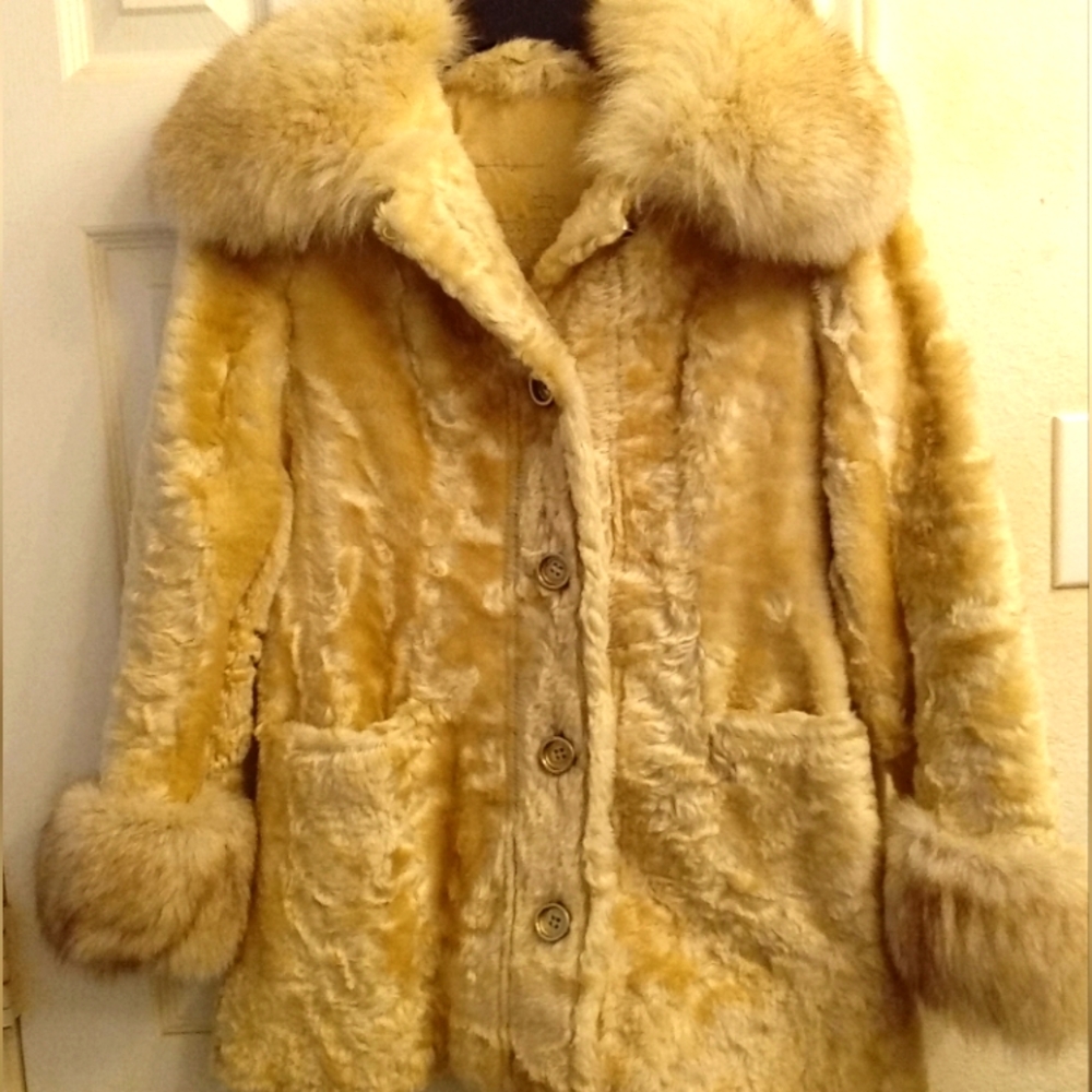 Vintage Birger Christensen Copenhagen Luxury Faux Fur Coat with Plush Collar